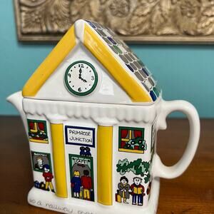 Vintage train station teapot
